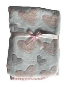 Plaid polaire bébé coeur