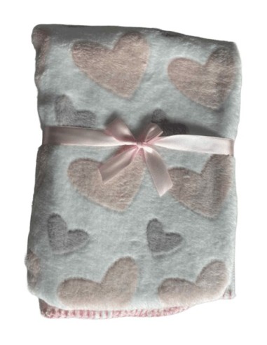 Plaid polaire bébé coeur