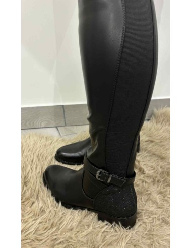 Botte cavalière haute femme noire