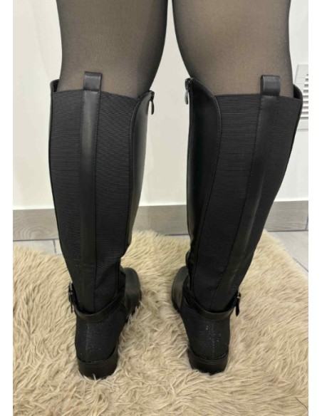 Botte cavalière haute femme noire
