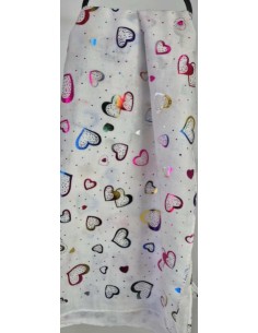 Echarpe motif cœur multi colors 2