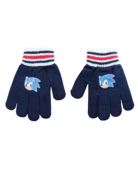 Ensemble bonnet gants cache cou Sonic marine
