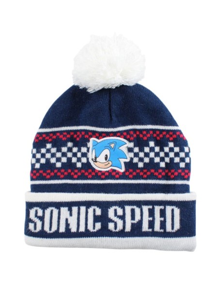 Ensemble bonnet gants cache cou Sonic marine