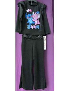 Ensemble pantalon Stitch velours noir