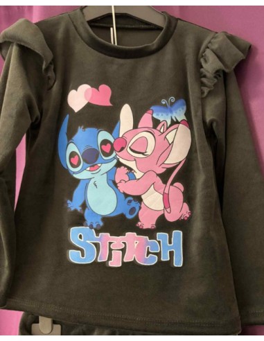 Ensemble pantalon Stitch velours noir