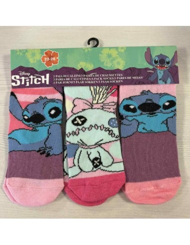 Lot 3 paires de chaussettes Stitch