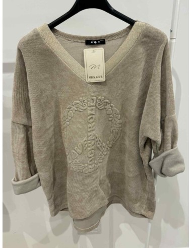 Pull velours peace femme du 36 au 48