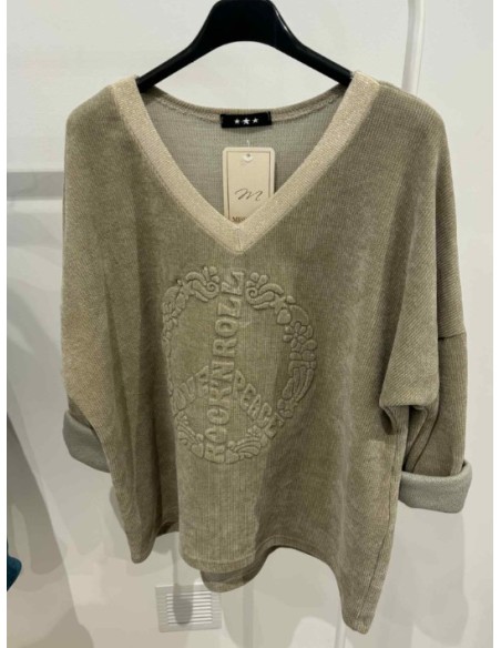 Pull velours peace femme du 36 au 48