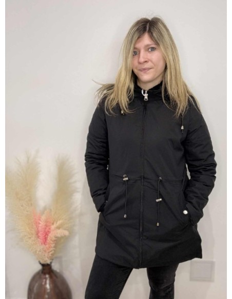 Manteau femme réversible noir du S au 3XL