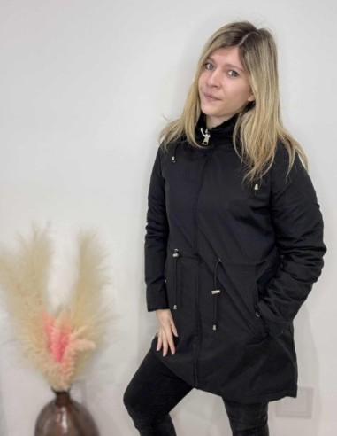 Manteau femme réversible noir du S au 3XL