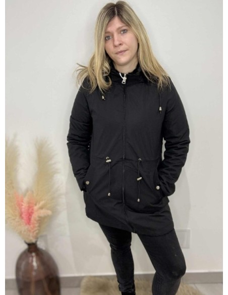 Manteau femme réversible noir du S au 3XL