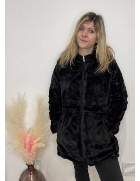 Manteau femme réversible noir du S au 3XL