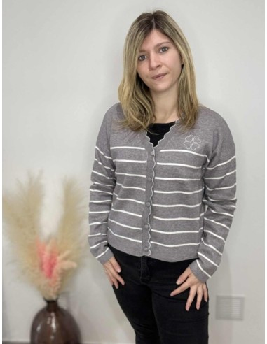 Gilet femme à rayure tendance