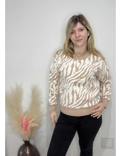 Pull femme zebré tendance mode