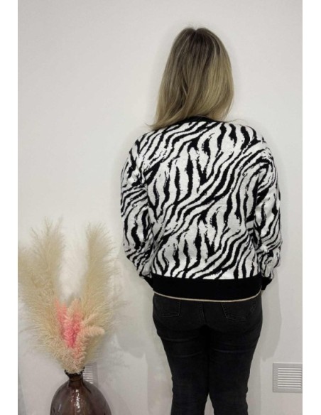 Pull femme zebré tendance mode