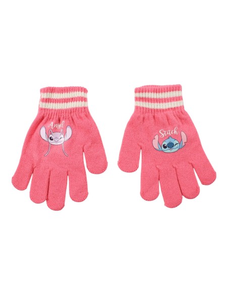 Ensemble bonnet gants cache cou Stitch rose
