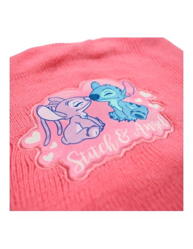 Ensemble bonnet gants cache cou Stitch rose