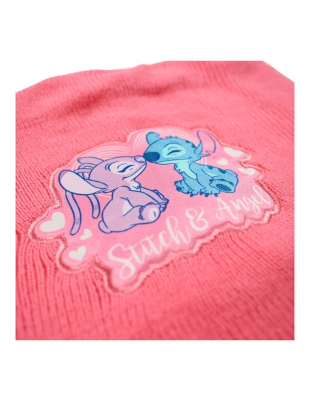 Ensemble bonnet gants cache cou Stitch rose