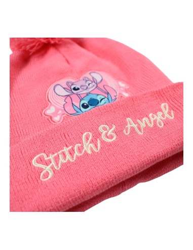 Ensemble bonnet gants cache cou Stitch rose