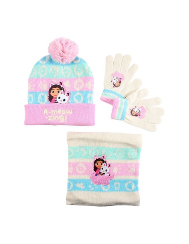 Ensemble bonnet gants cache cou Gabby's Dollhouse